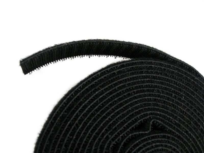 QualGear Reusable Self Gripping Cable Tie Roll, Black - Image 2